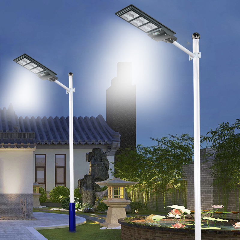 90/120W/150W ABS IP65 Waterproof Solar Street Light with Remote Controller and pole