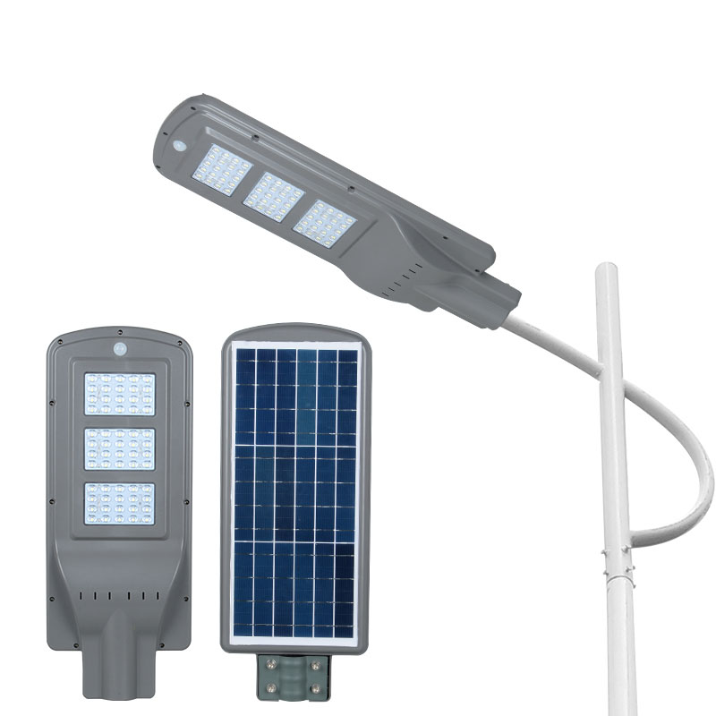 20W 40W 60W Black ABS Solar Street Light With Remote Controller And Pole for rural Lighting
