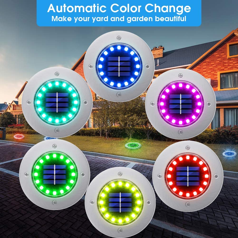 New 16LED RGB Multi-Color Amazon Hot Stainless Solar Disk Underground Light Clone