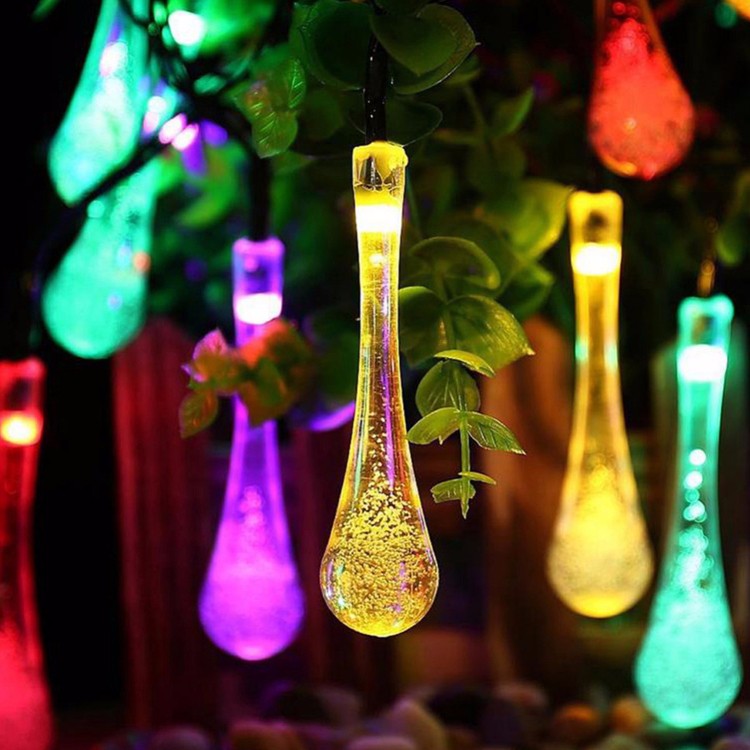30LED 50LED RGB Water Drop Solar String Light For Christmas Tree Lighting