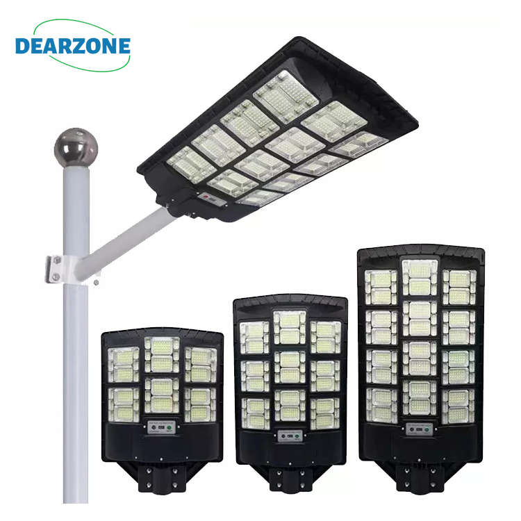 New Commercial Public Induction Post Light 100w 200w 300wWaterproof All In One 1500W 2000W Outdoor Street Lights Remote control Solar Street Lamp with solar panel