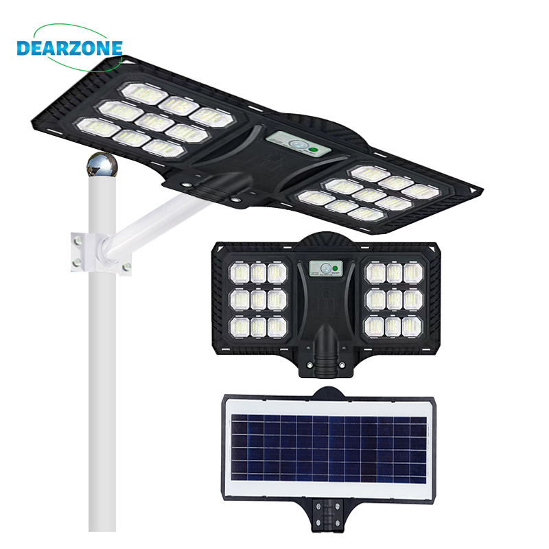 Dearzone High Brightness Outdoor Ip65 Waterproof ABS 300w 400w 600w Integrated All In One Led Solar Street Light